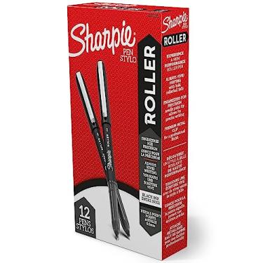 Imagem de Sharpie Caneta esferográfica com ponta de agulha de 0,5 mm, canetas para escrita, diário, caneta de precisão, tinta preta, 12 unidades