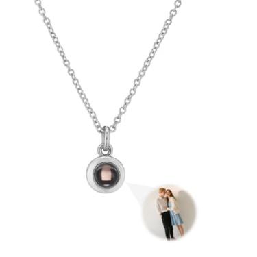 Imagem de Toodoumama Colar de projeção de imagem personalizada com foto interna - Colar com pingente de foto personalizada - presentes para mãe, esposa, casais, namorados, animais de estimação, presentes em