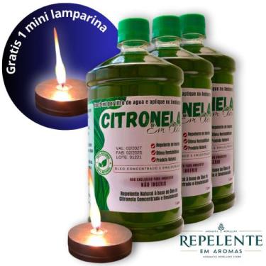 Imagem de  ÓLEO CITRONELA  KIT COMPLETO 3L + mini LAMPARINA de Brinde - REPELENT