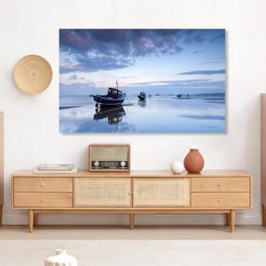 Imagem de HSTANGKY Capa para TV de interior para LCD LED protetor antipoeira para TV protetor anti-pó decorativo com estampado azul para telas planas/curvas-ocean1, 37-39 polegadas