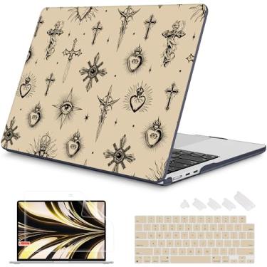 Imagem de Mektron Projetado para MacBook Air 2025/2024/2023 15 POLEGADAS M4 A3241/M3 A3114 /M2 A2941 capa, capa rígida de plástico impresso com tela de retina líquida de 15,3 polegadas Touch ID, olho turco