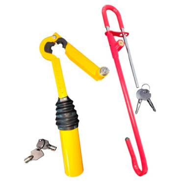 Imagem de Trava Antifurto Segurança Universal Para Freio De Mão Câmbio e Volante Pedal Automóvel Carro Veículo Tranca