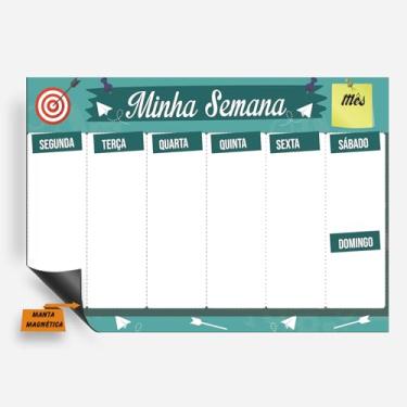 Imagem de Planner Imã de Geladeira - Quadro Lousa Magnética - Planejamento Mensal Semanal 20x30cm ou 30x40cm (63, 20x30cm)