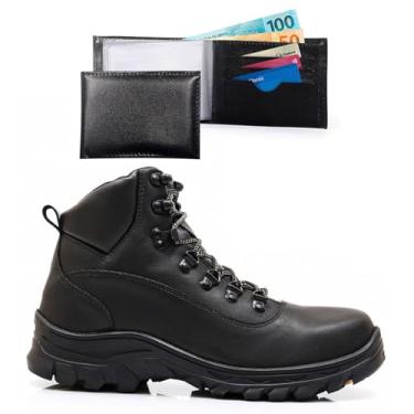 Imagem de Kit Bota Adventure Masculina Com Carteira Trilha Tracking Confortavel Resistente (Preto, BR, Adulto, Numérico, 40)