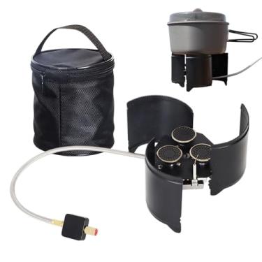 Imagem de Fogão para acampamento - Fogão de acampamento de 5000 W | Fogão dobrável à prova de de cerâmica resistente ao calor para ferver com segurança para churrasqueira de piquenique e viagem