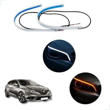 Imagem de Kit Fitas Led DRL Farol + Seta 12v 60cm Megane 1998 1999 2000 2001 200