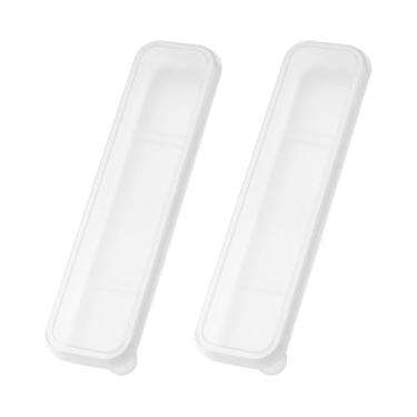 Imagem de GSHLLO Estojo de utensílios portáteis com 2 peças, porta-talheres simples, caixa de armazenamento de talheres de plástico, caixa de talheres de almoço, caixa de talheres de acampamento com tampa para