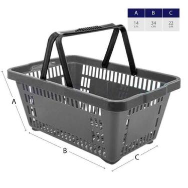 Imagem de Mini cestinha plástica farmácia perfumaria cinza  - SUPIZZ