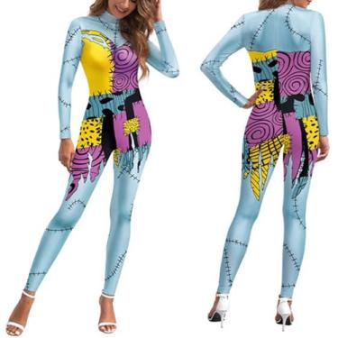 Imagem de Qurtalun Fantasia de Natal para mulheres, cosplay, body estampado em 3D, vestido de manga comprida, Grils, fantasia de cosplay de Halloween, B, 3G