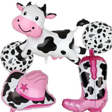 Imagem de Balões de vaca, estampa de vaca, bota, balões, chapéu de vaqueira, balão, faroeste, Let's Go, meninas, discoteca, último rodeio, despedida de solteira, tema de despedida de solteira, suprimentos para