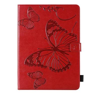 Imagem de Capa fólio para iPad Air 33.0 cm M2 M3, iPad Pro 32.8 cm 6ª/5ª/4ª/3ª geração – Techcircle Butterfly Embossed Slim Folding Stand Magnetic Cover com compartimentos para cartões, capa carteira protetora