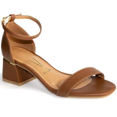 Imagem de Sandália Vizzano Salto Bloco Grosso Fivela Original 6428 (Marrom, BR, Adulto, Numérico, 34)