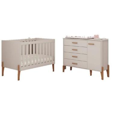 Imagem de Berço Mini Cama Simples Infantil + Gaveteiro 100% MDF - Moveis Estrela