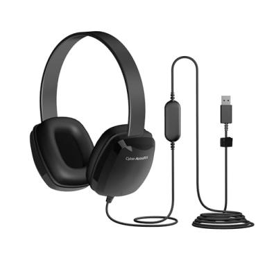 Imagem de Cyber Acoustics Fones de ouvido estéreo USB para PCs e outros dispositivos USB no escritório, sala de aula ou casa (ACM-6005)