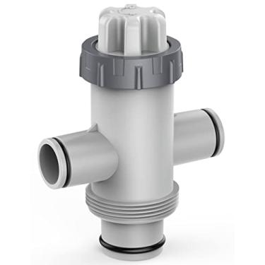 Imagem de POOLHACKER Válvula de êmbolo de mangueira dupla dividida, peças de piscina, válvula de desligamento de substituição com entradas duplas para piscina Intex acima do solo