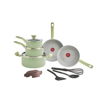 Imagem de Jogo de Panelas Tefal Recycled Ceramic 9 Peças Revestimento Cerâmico Antiaderente Verde