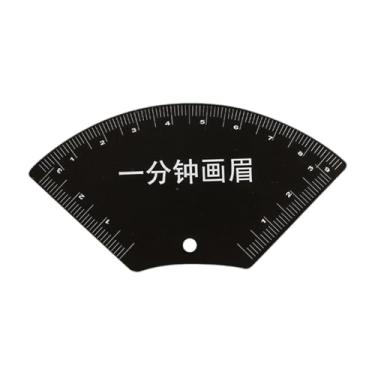 Imagem de Zialofi Ferramenta de modelagem de estêncil de sobrancelha de aço inoxidável, acessórios de viagem reutilizáveis com guia de arco, Meio Leque