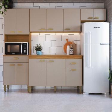 Imagem de Cozinha Completa Zurique 12 Portas 2 Gavetas 6226.101 Freijó/Camurça - Indékes