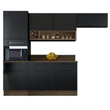 Imagem de Cozinha Exclusive Completa 4 Peças 7 Portas 3 Gavetas Itatiaia Cor Grafite