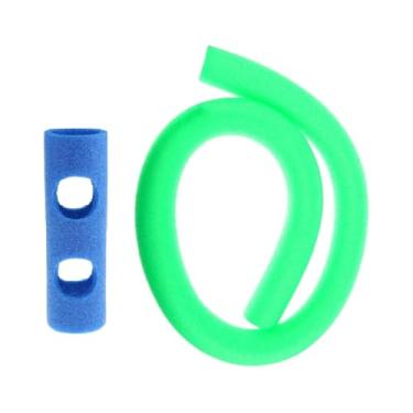 Imagem de UGPLM Piscina flutuante de macarrão com conector de 2 furos, auxiliar de flutuação espesso para adultos, brinquedo aquático de 51 polegadas de comprimento, Verde