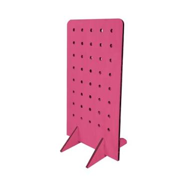 Imagem de Suporte de exibição de Pegboard para joias, feiras de artesanato, venda, eventos de fornecedores, ferramentas, organizador de acessórios para quadro de pinos, pequeno 15 cm C x 11 cm L x 25 cm A, rosa