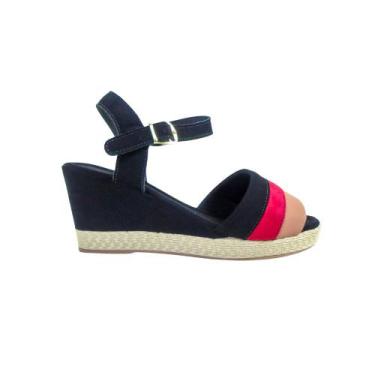 Imagem de Sandália Salto Anabela Feminina 3 Cores - Tulip Shoes, Vermelho, 38