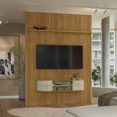 Imagem de Home Theater Killua 2 Portas Deslizantes MDP até 65 Cumaru/Opala G97 -