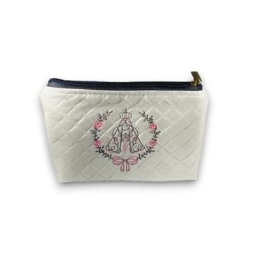 Imagem de Nécessaire, Bordada Religiosa, grande - DaniBordados, Branco com preto