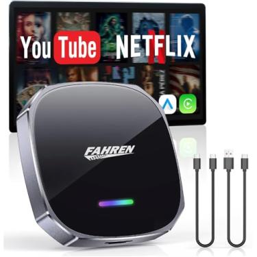 Imagem de Adaptador CarPlay sem fio para iPhone e Android Auto – Dongle AI Magic Box converte com fio para CarPlay sem fio, suporta Netflix/YouTube