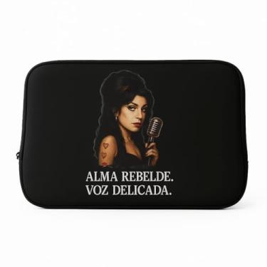 Imagem de Capa para Notebook 15,6 Polegadas, Design Artístico Alma Rebelde Voz Delicada, Proteção Anti-Impacto, Preto