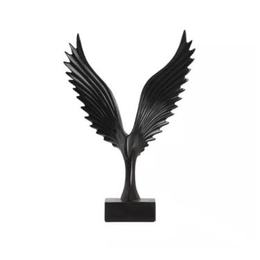 Imagem de Simples e moderno abstrato ornamentos resina artesanato sala de estar refrigerador vinho estante decorações suaves Arte Decorativa(Preto)