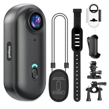 Imagem de Intepoll Mini Câmera De Ação 4K Com Wi-Fi, 128 Gb, Thumb Pov, Corporal Portátil, Gravadora Vídeo Vestível Subaquática À Prova D'Água Ipx7, Suporte Para Capacete, Dv Esportivo Magnético Ciclismo, Ani