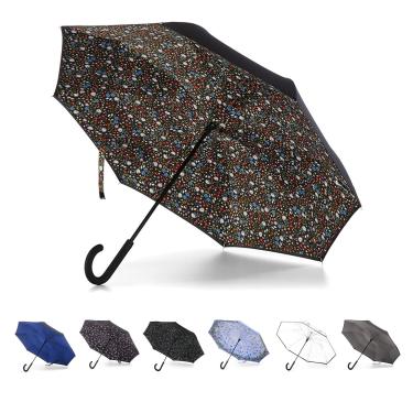 Imagem de totes Guarda-chuva de fechamento automático com fechamento invertido Eco InBLL/A, Grandes gotas de chuva azul e azul marinho, One Size