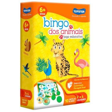 Imagem de Bingo dos Animais Educativo Toyster Cartelas EVA Aprendizado Percepção