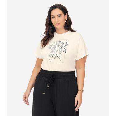 Imagem de Blusa Feminina Manga Morcego Secret Glam Bege, Plus G4, Bege