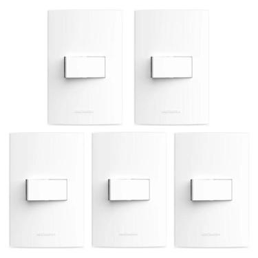 Imagem de Kit 5 Conjuntos Interruptor Simples Branco Inova Pro - Alumbra