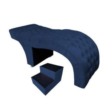 Imagem de Kit estéticista maca de luxo 60 cm com Escadinha - IN-9 Decor, Veludo 