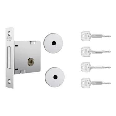 Imagem de Fechadura Stam 1004 Inox Trava Seg.Redonda Chave Tetra