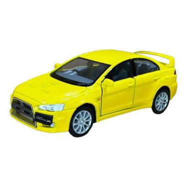 Imagem de Miniatura Mitsubishi Lancer Evolution X Amarelo Metal 1:36 - Kinsmart