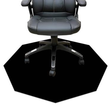 Imagem de Tapete de cadeira preto para piso de madeira e azulejo tapetes personalizados para cadeiras de mesa antiderrapante protetor de piso para cadeira de rodinhas de escritório, sala de jogos de computador