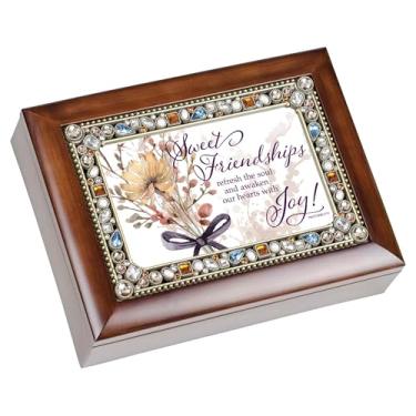 Imagem de Cottage Garden Caixa de joias com foto musical toca melodia That is What Friends are for 15 x 20 cm acrílico e vidro Sweet Friendships