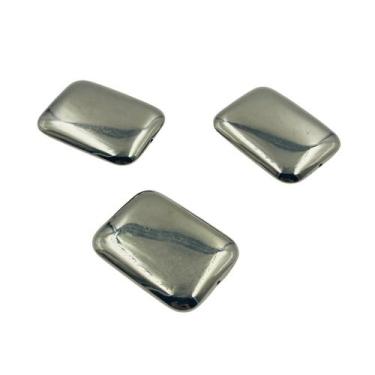 Imagem de Miçanga Retângulo 30mm 30pçs Passante Chato Níquel Arte 120g - Macall