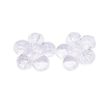 Imagem de Miçanga Botão Flor Acrílico Transparente 5 Pétalas 23mm 10pçs 20g - Ma
