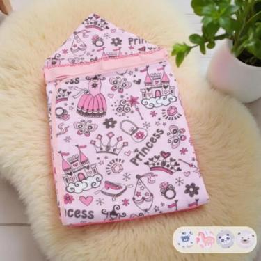 Imagem de Toalha De Bebê C/Capuz Forrada Sublimada Menina Menino Infantil (Princess Rosa)