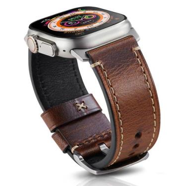 Imagem de Pulseira de relógio Gitalian Leather compatível com Apple 42-49 mm