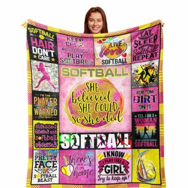 Imagem de Cobertor Zolumy Softball 152x127cm Presentes de softball para meninas/