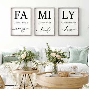 Imagem de Decoração de parede Heiple Family 28x36cm Placa de madeira Farmhouse G