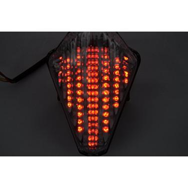 Imagem de Topzone Lightings Lanterna traseira de LED para motocicleta com lente fumê luz traseira de freio com indicadores de luz de seta integrados para Yamaha 2007-2008 R1; 2015- TMAX;