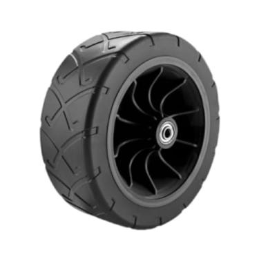 Imagem de Fenteer Roda de substituição de carrinho de praia dobrável de 19 cm, suave e silenciosa, para uso externo e praia, Preto