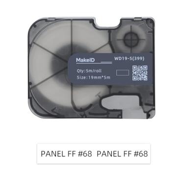 Imagem de MakeID Etiquetas de nylon multiuso com fita para etiquetadora industrial P31S&P31 - etiquetas contínuas versáteis para marcação de fios, identificação geral, laboratório e DataCom, 1,9 cm L, 5 m/rolo